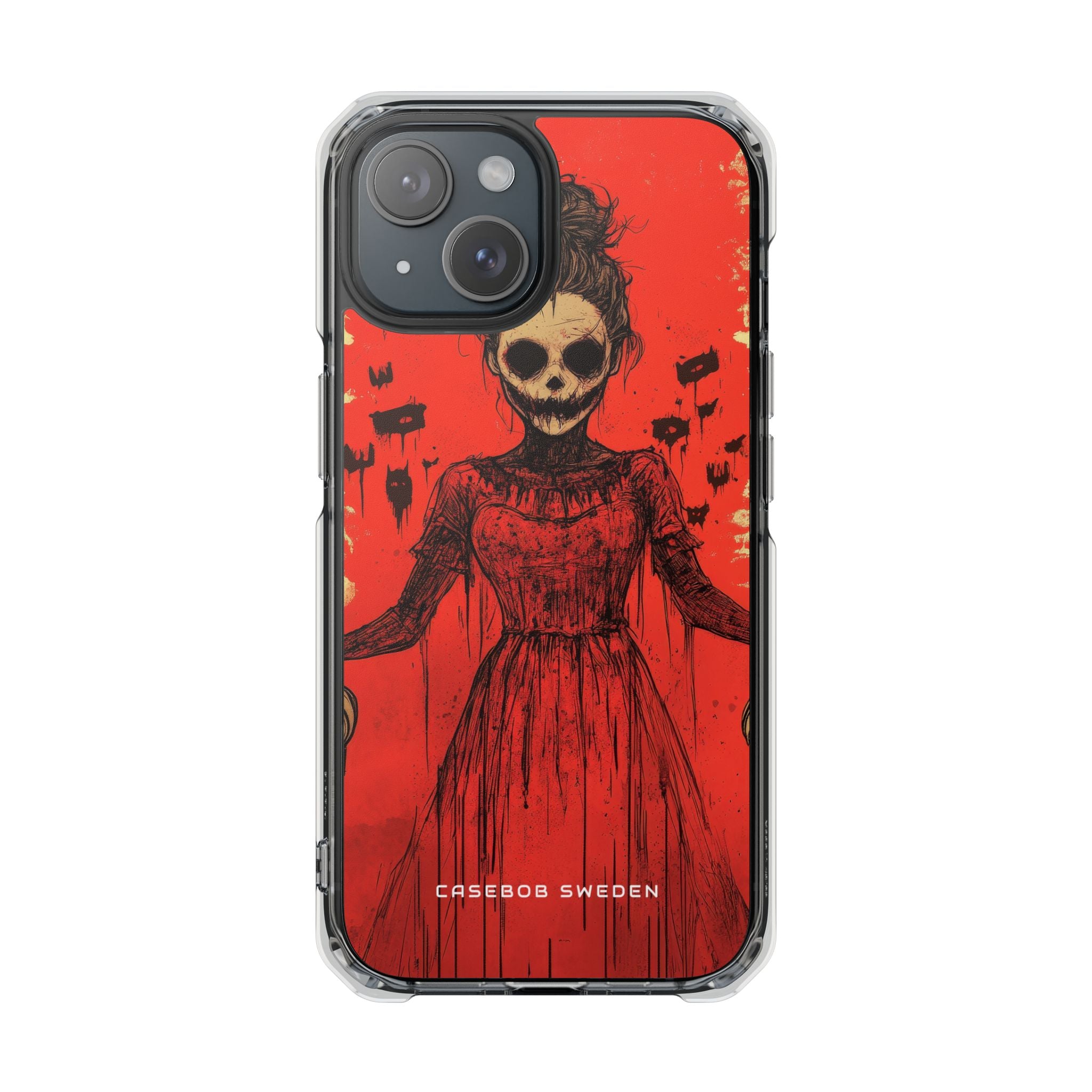 Haunting Scarlet Descent iPhone 15 - Clear Impact Phone Case