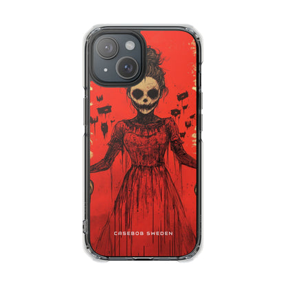 Haunting Scarlet Descent iPhone 15 - Clear Impact Phone Case