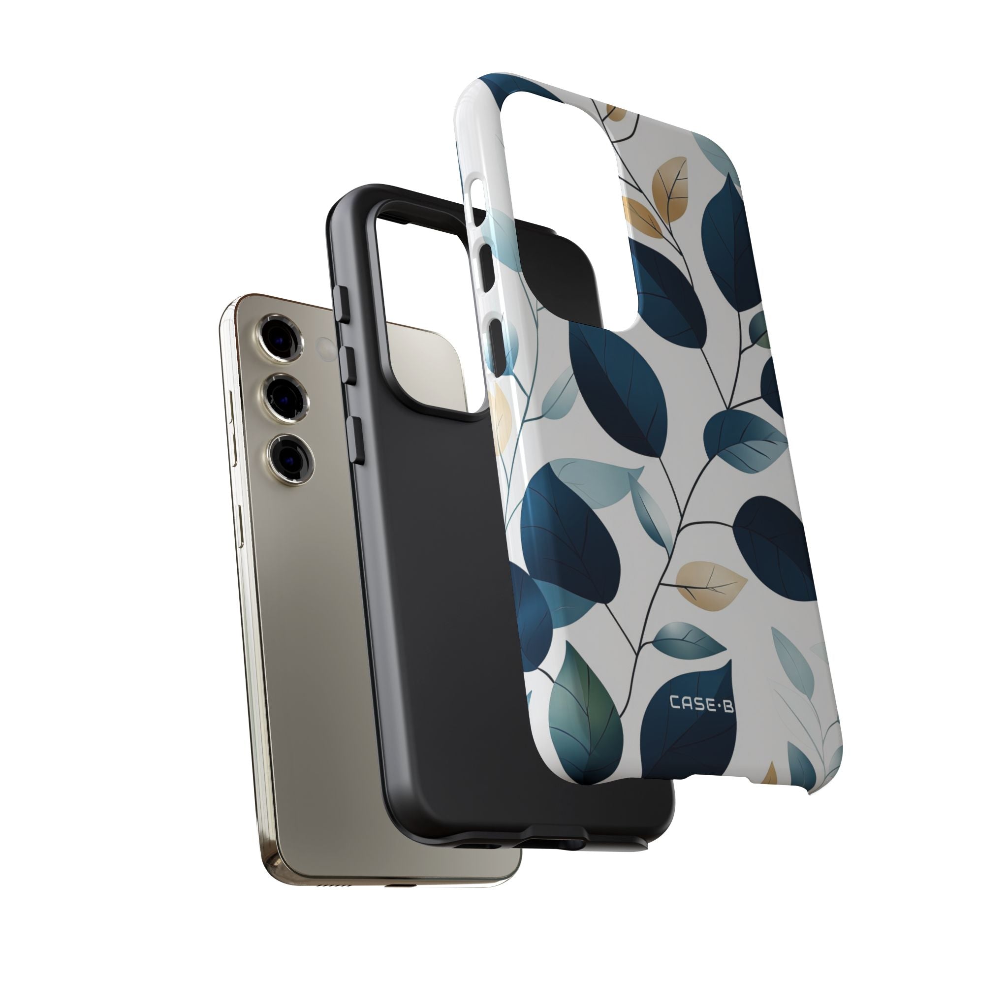 Navy Leaf Veins Samsung S23 Case - Tough