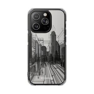 Urban Wireframe – Handyhülle für iPhone (Clear Impact – Magnetisch)