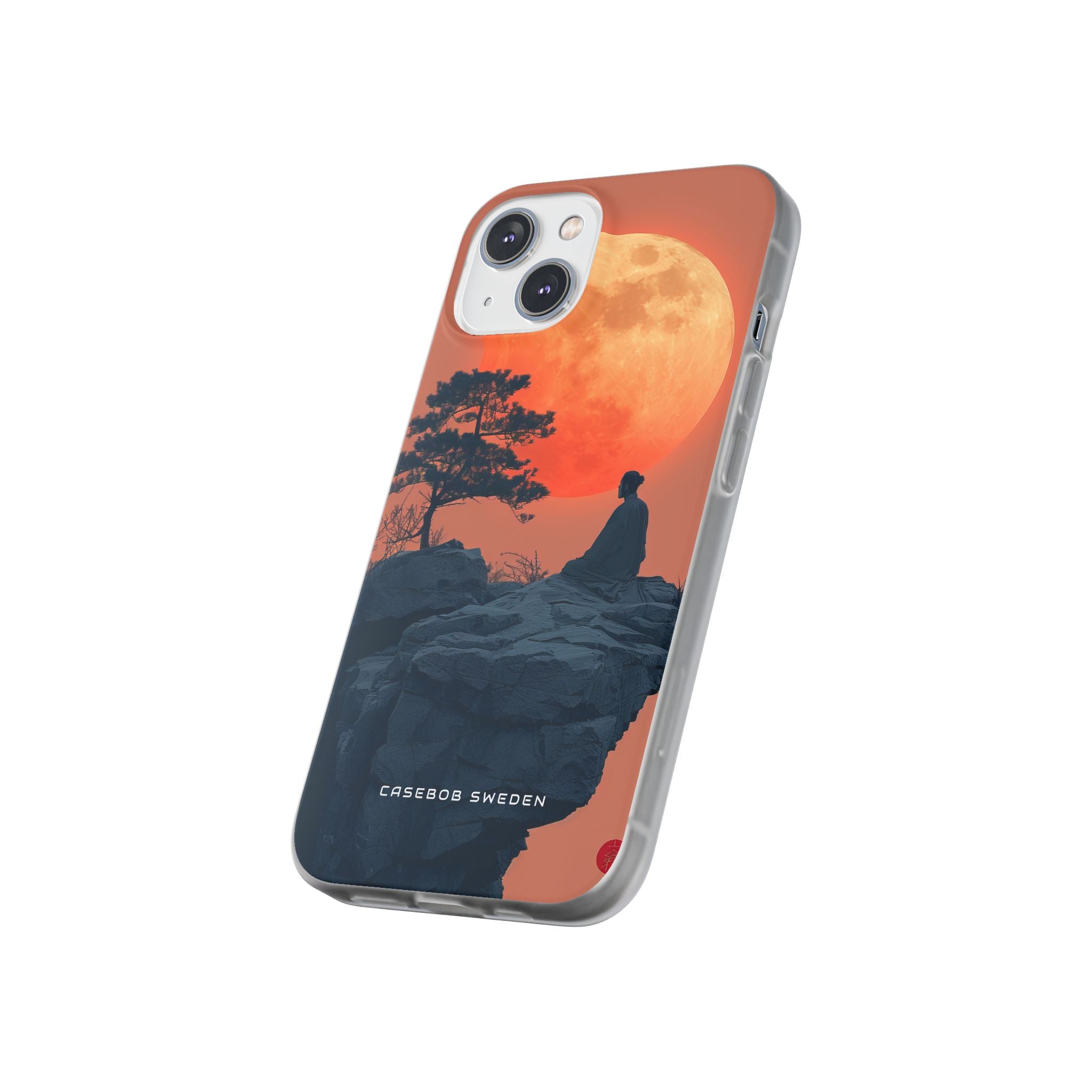 Zen Tranquility Under a Red Moon iPhone 14 - Flexi Phone Case