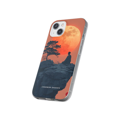 Zen Tranquility Under a Red Moon iPhone 14 - Flexi Phone Case