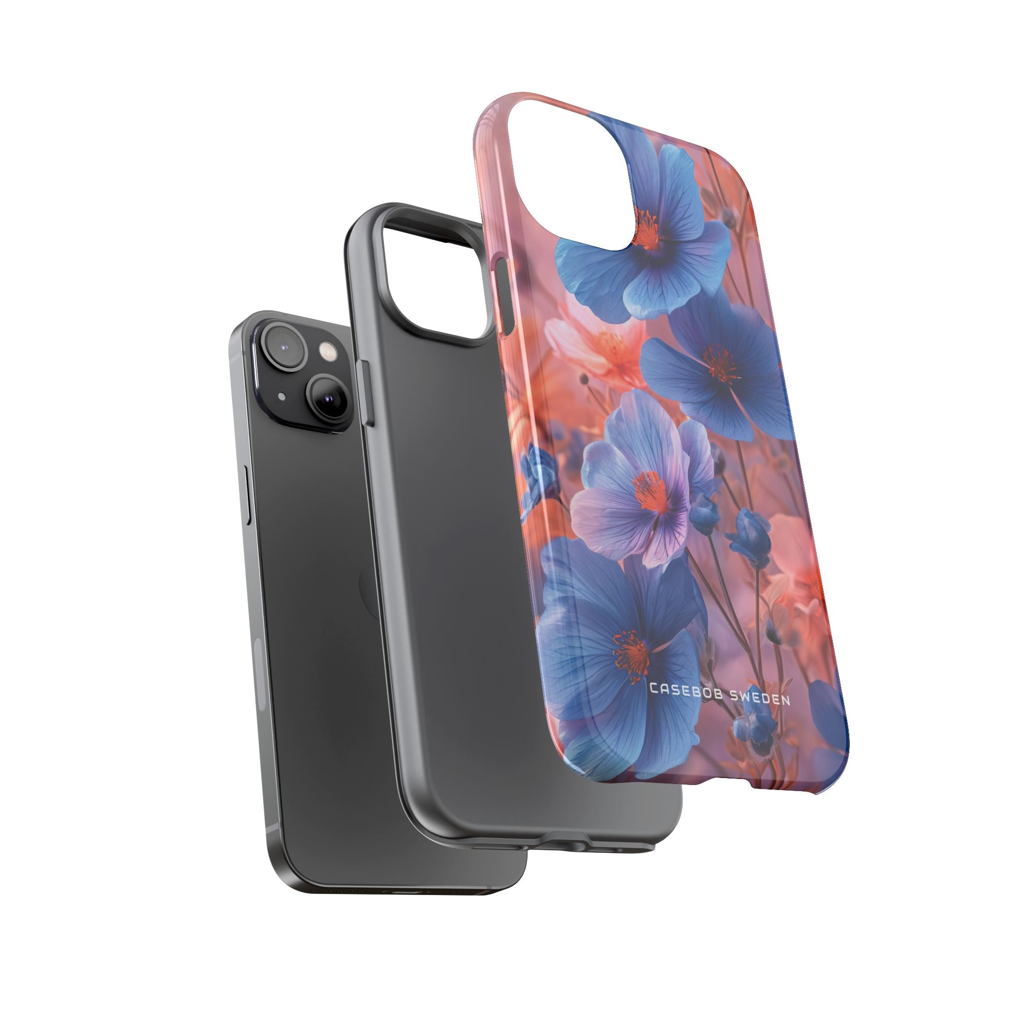 Harmonious Blooming Blues and Pinks iPhone 14 - Tough Phone Case