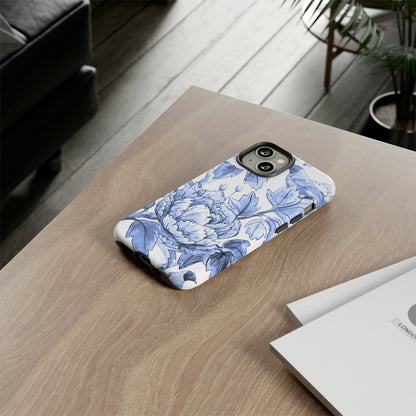 Watercolor Blue Floral - Protective Phone Case