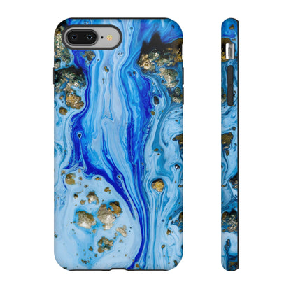 Blue Ice Ink Art iPhone Case (Protective) iPhone 8 Plus Matte Phone Case