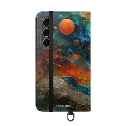 Solar Orbit Orange - Samsung S24 Case - Wallet