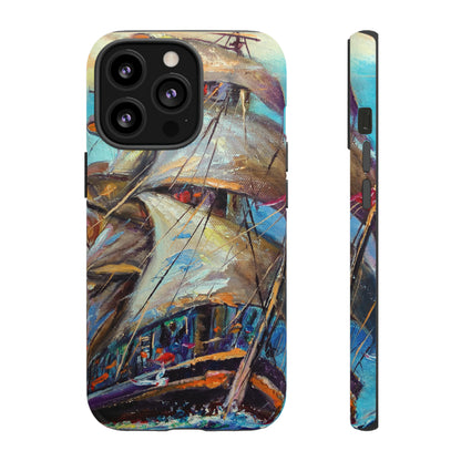 Oil painting - Sailboat - Protective Phone Case