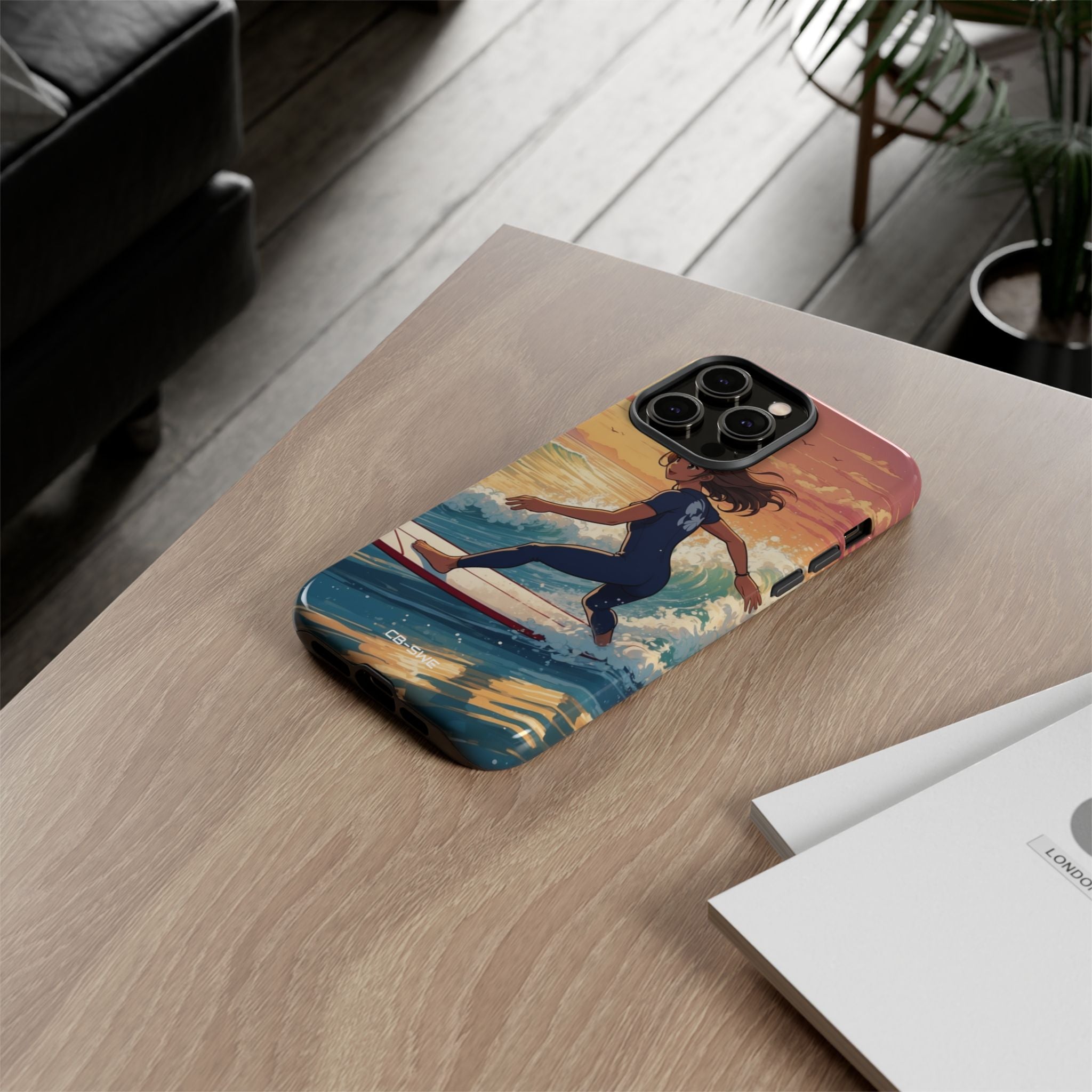 Surfing Into Sunset - iPhone Case