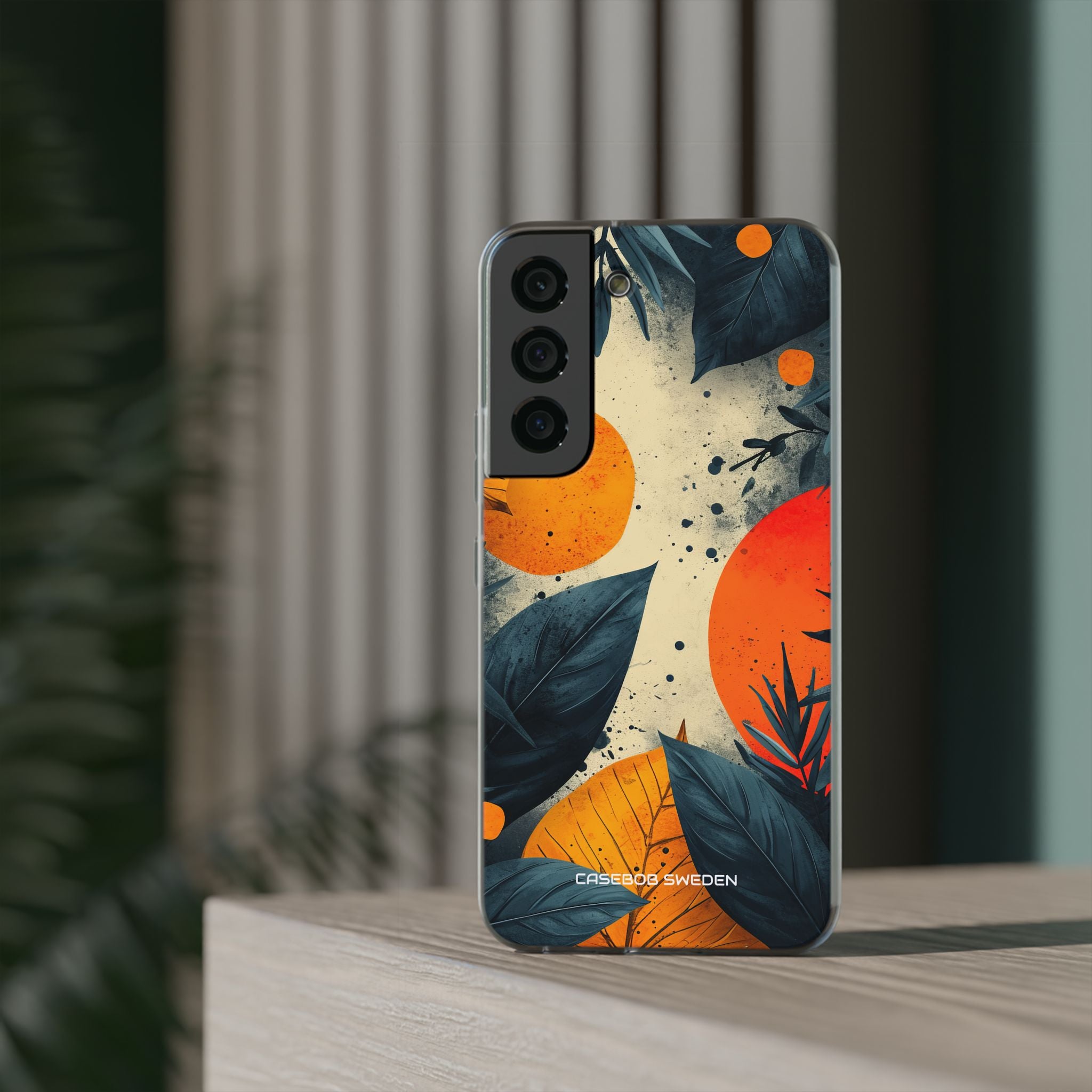 Tropical Blue Leaves - Flexi Samsung S22 Phone Case