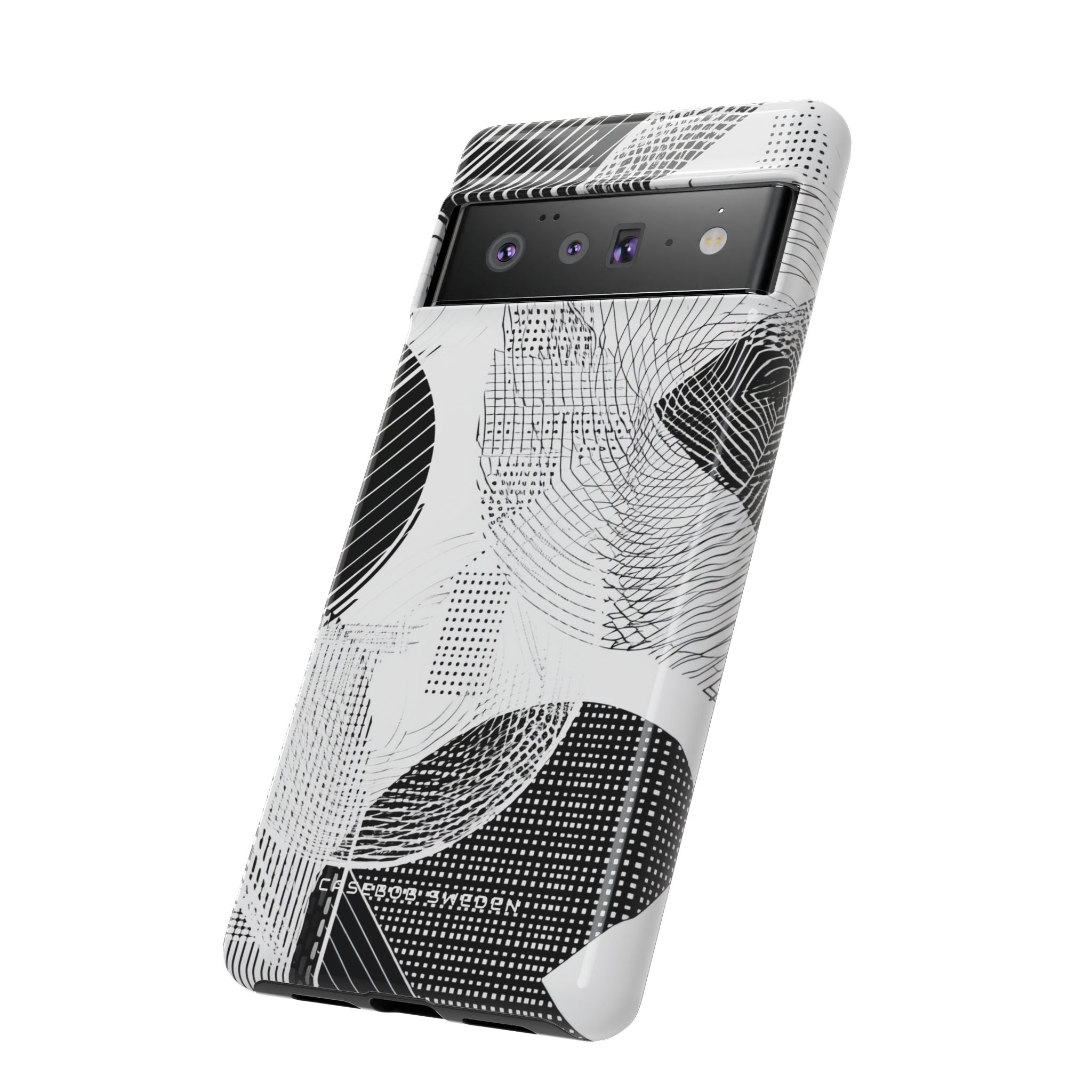 Geometric Monochrome Flow Google Pixel 6 - Tough Phone Case