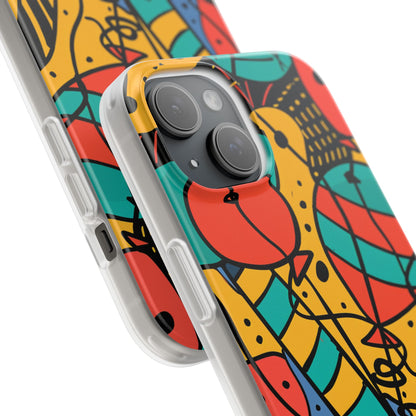 Playful Lines in Motion iPhone 15 - Flexi Phone Case