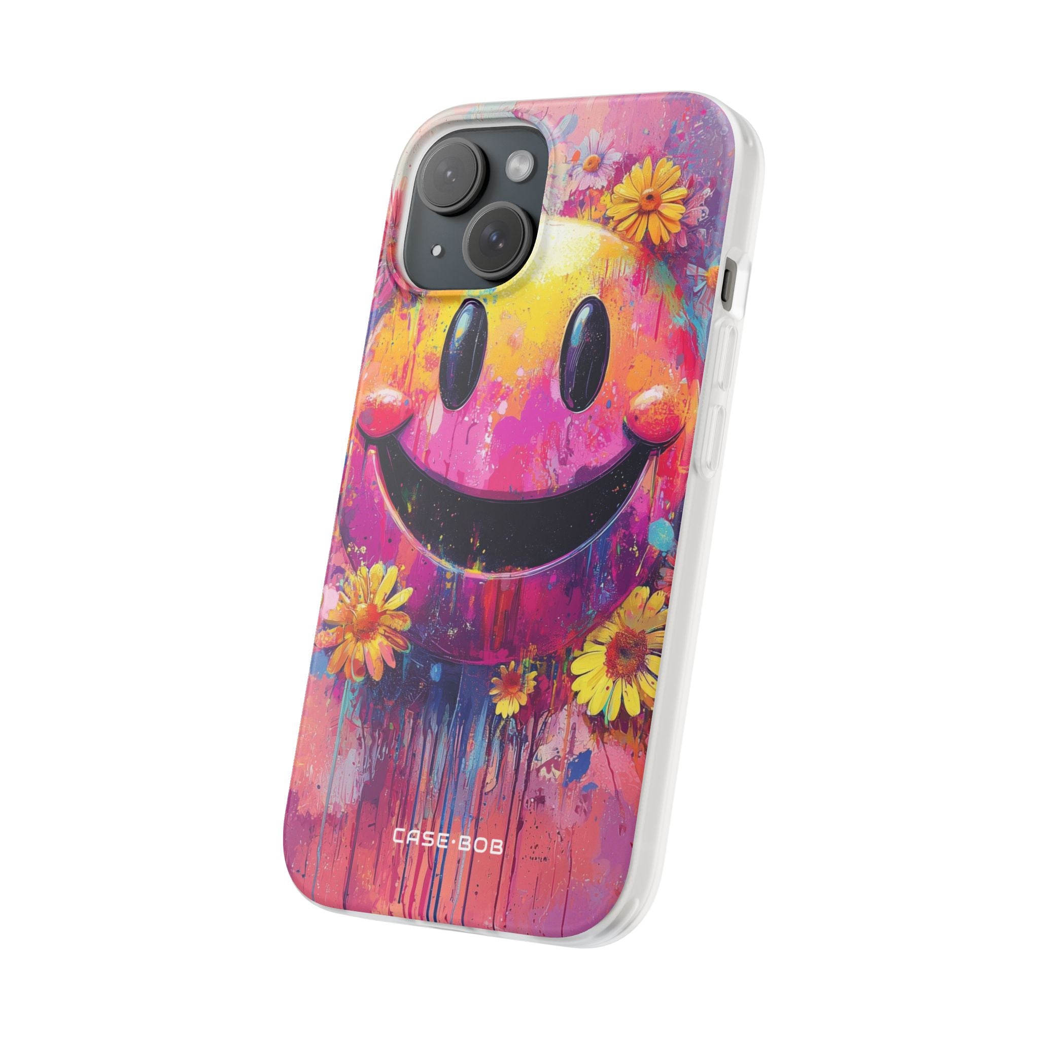 Smiley Bloom iPhone 15 Case - Soft
