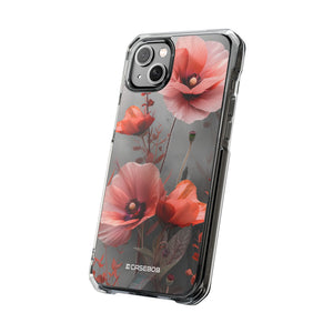 Coral Elegance - Handyhülle für iPhone (Clear Impact - Magnetisch)