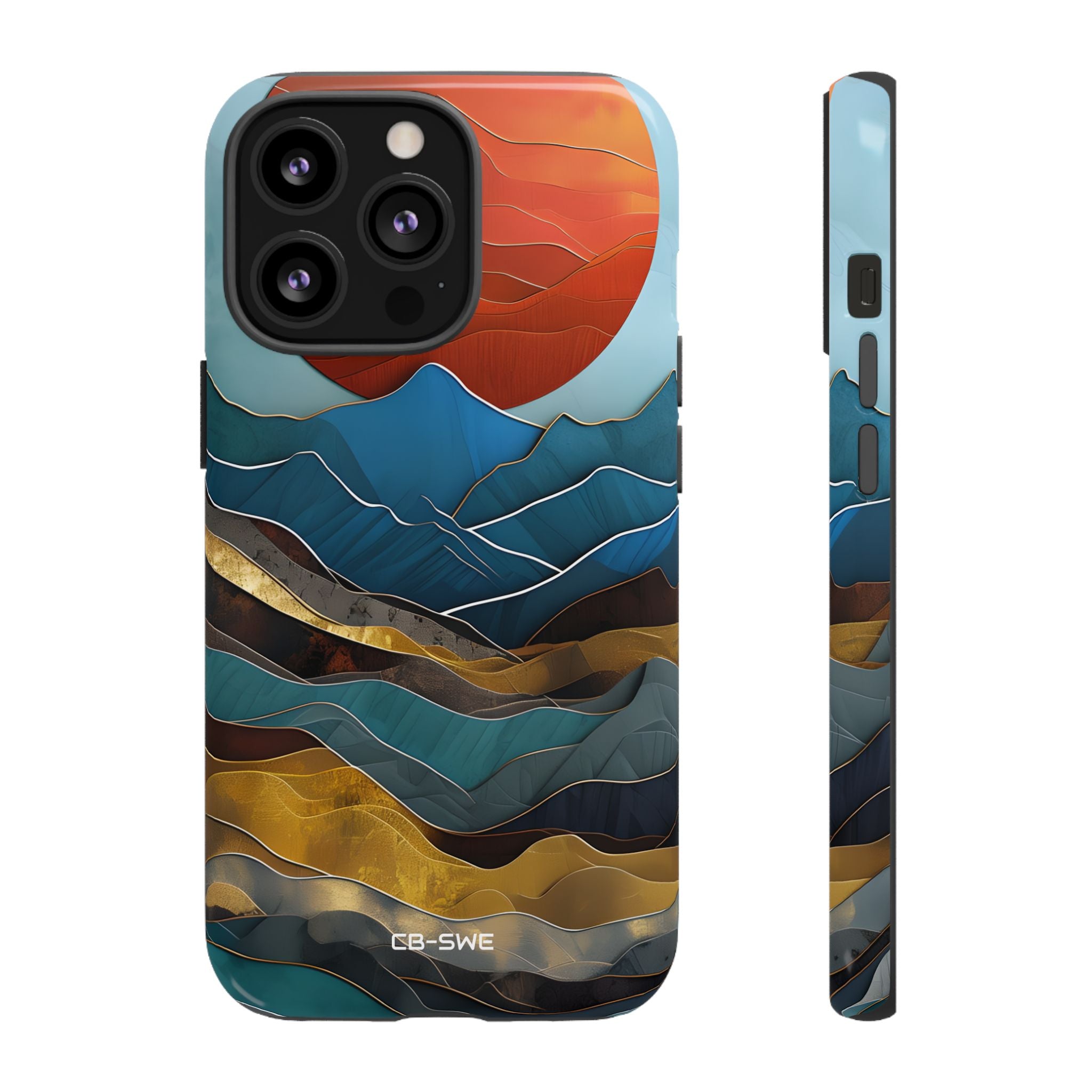 Sunset Geometry Waves - iPhone Case