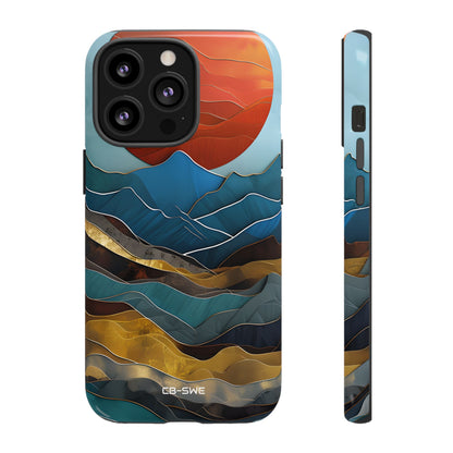 Sunset Geometry Waves - iPhone Case