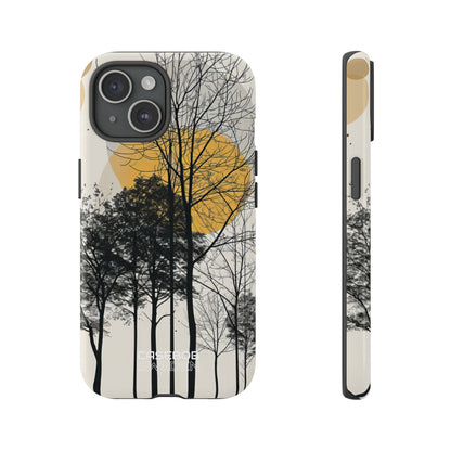 Sagome dorate della foresta iPhone 15 - Tough