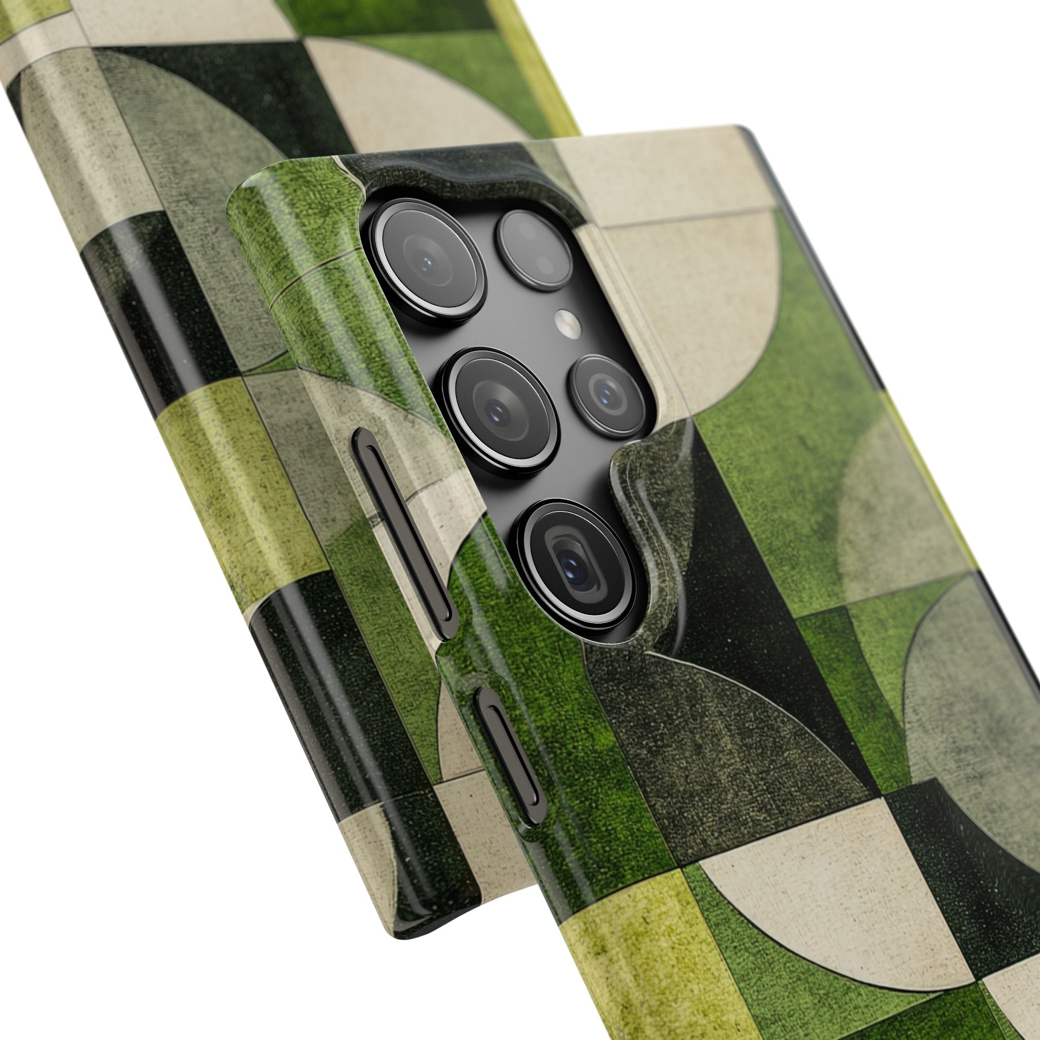 Green Geometric Harmony - Slim Samsung S23 Phone Case