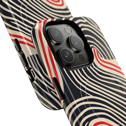 Wavy Red Flow iPhone 14 - Tough+