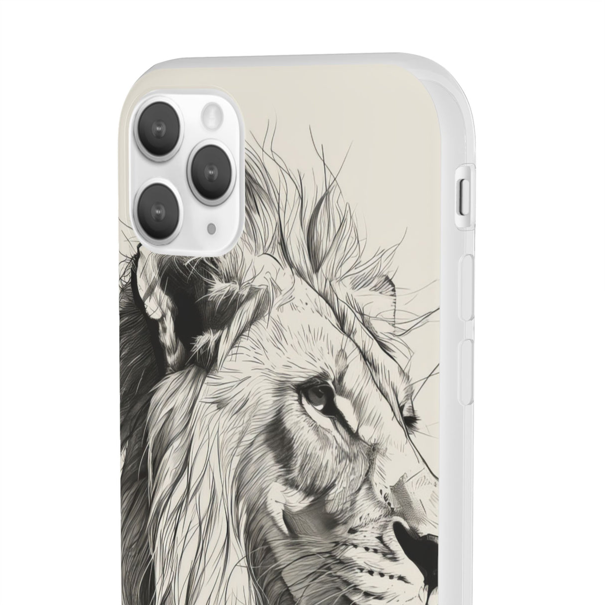 Majestic Linework Lion | Flexible Phone Case for iPhone