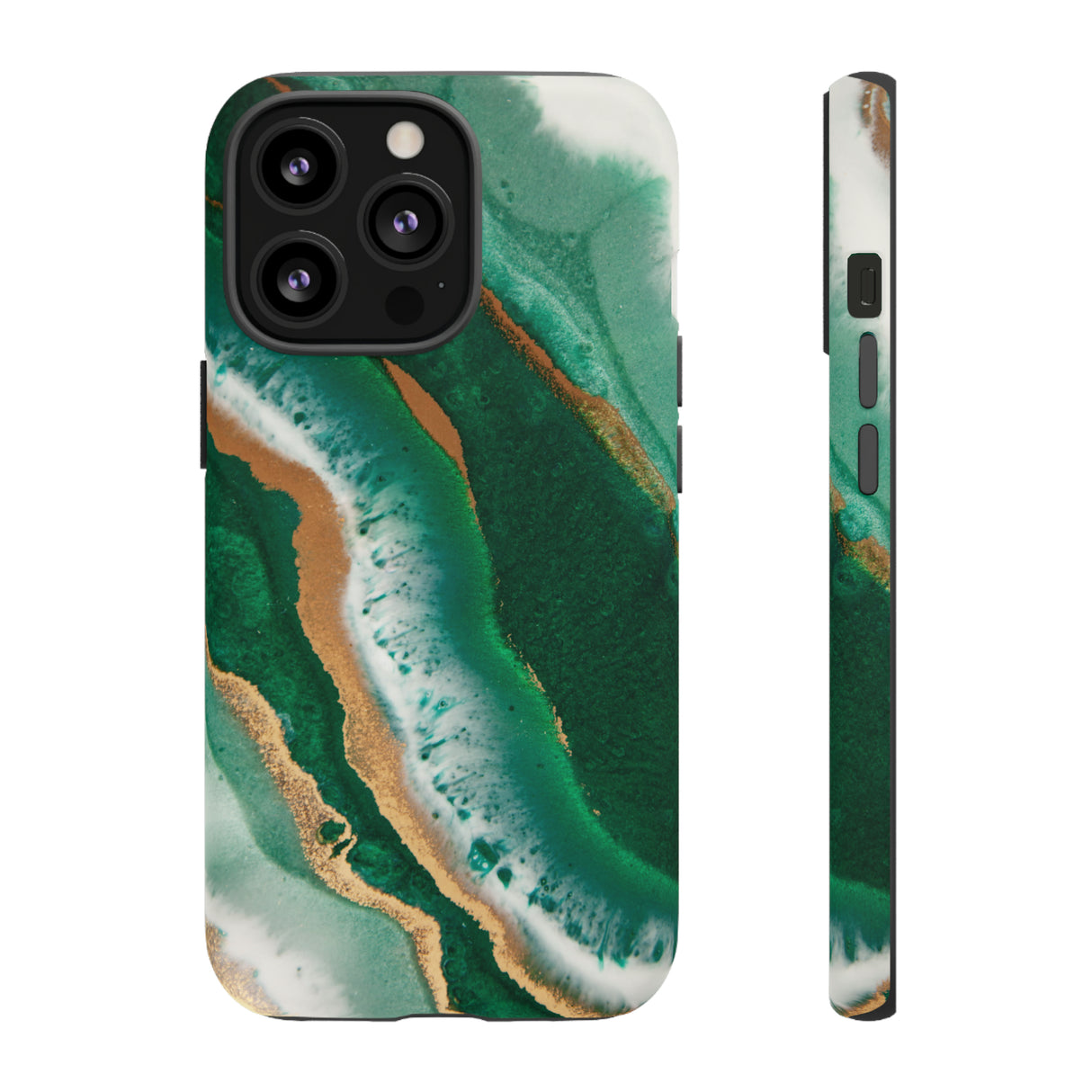 Green & Gold Epoxy - Protective Phone Case