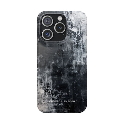 Textured Monochrome Blossom iPhone 15 - Slim Phone Case