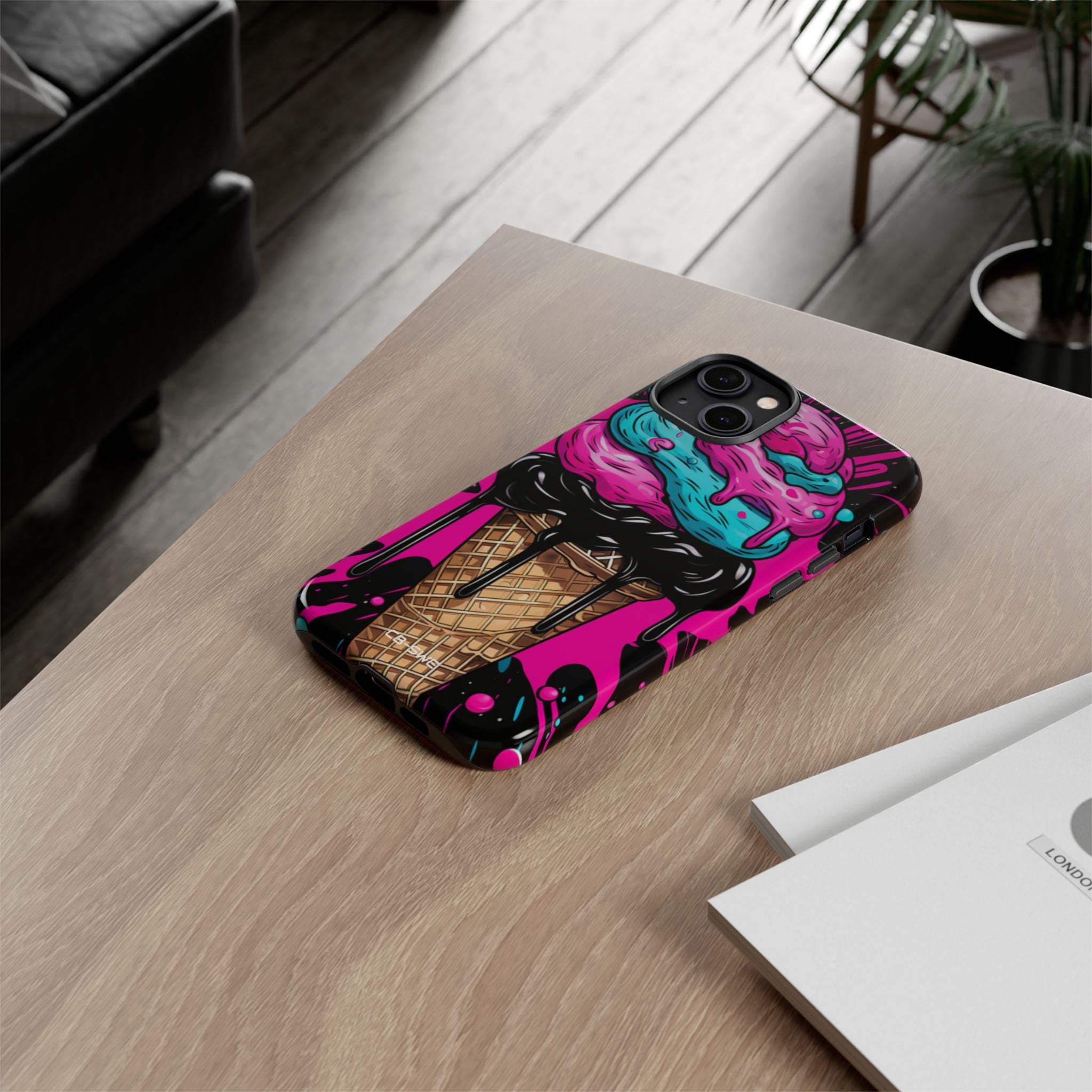 Neon Ice Cream Burst - iPhone Case
