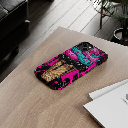 Neon Ice Cream Burst - iPhone Case