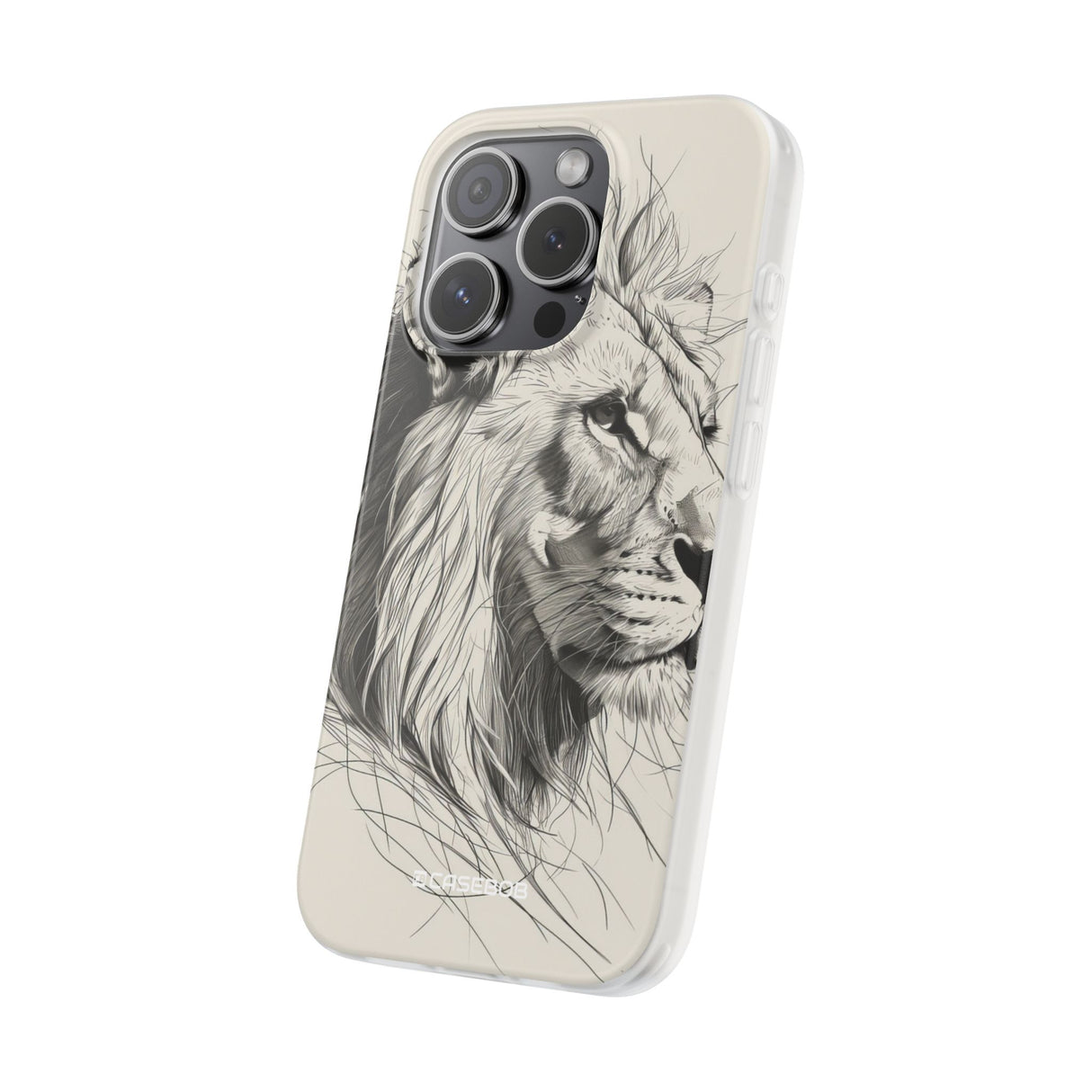 Majestic Linework Lion | Flexible Phone Case for iPhone