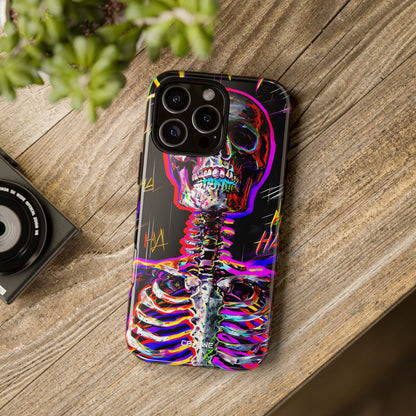 Neon Skeleton Chaos - iPhone Case