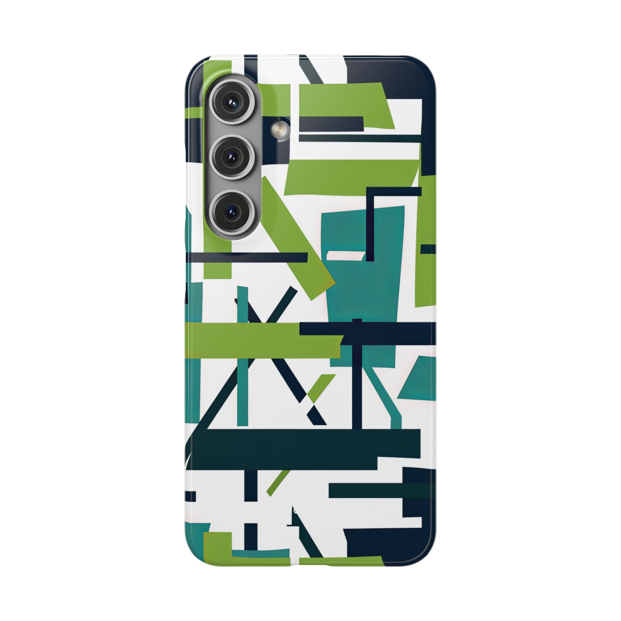 Green Geometry Glide Samsung S24 - Slim Phone Case