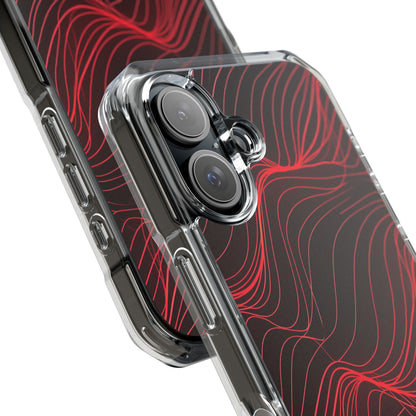 Crimson Waveform Flow iPhone 16 - Impact Clear+