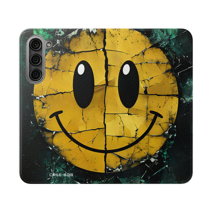 Cracked Smiley - Samsung S23+ Case - Wallet