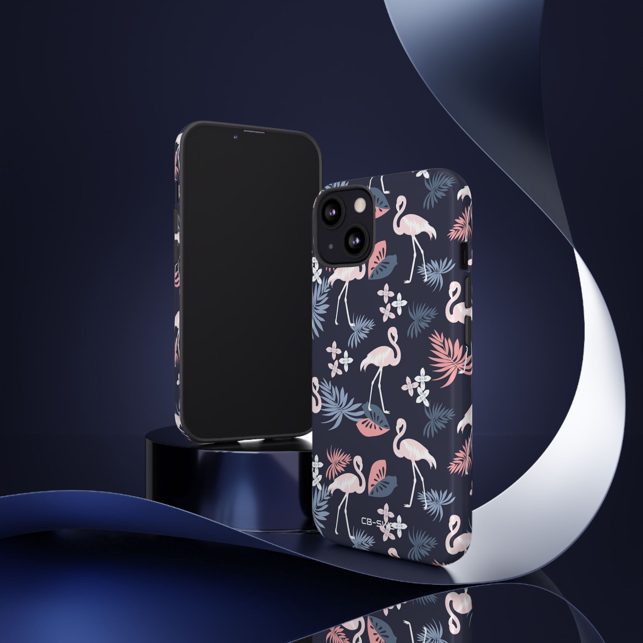 Flamingos Dance Playfully - iPhone Case
