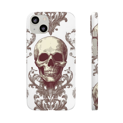 Gothic Skulls and Ornate Foliage iPhone 13 - Slim Phone Case