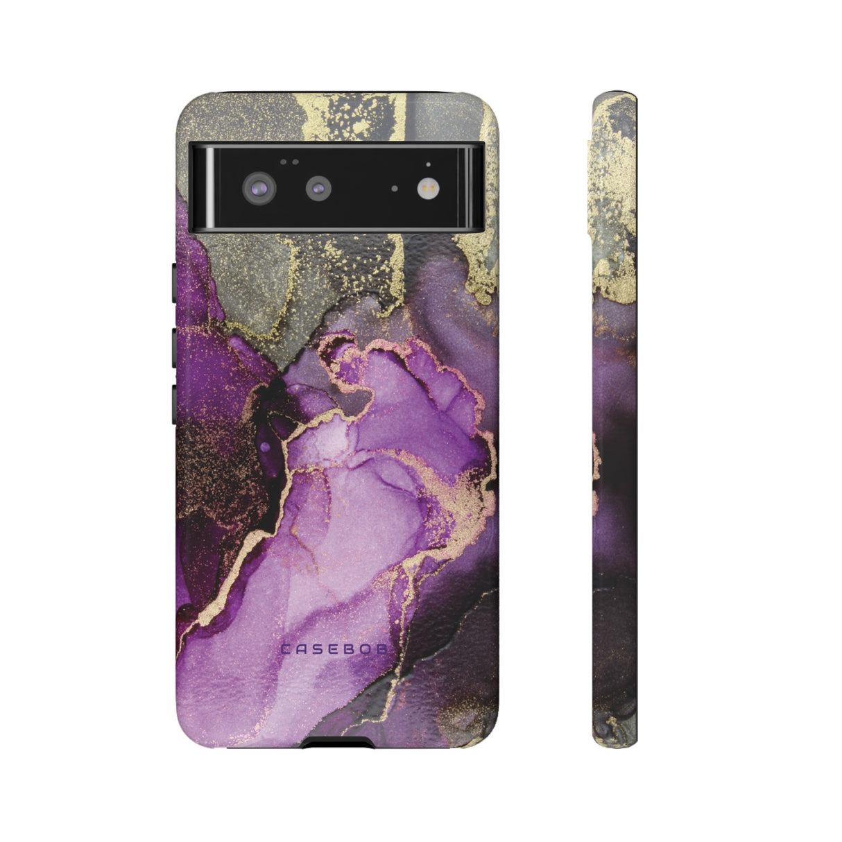 Purple Marble & Gold Phone - Protective Phone Case