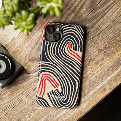 Wavy Red Flow iPhone 15 - Tough