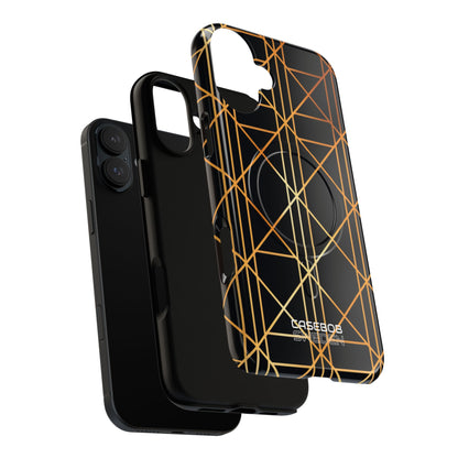Golden Geometric Elegance iPhone 16 - Tough+