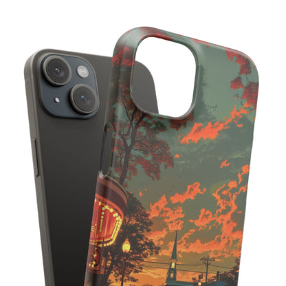 Mid-Century Nostalgia Streetscape iPhone 15 - Slim Phone Case