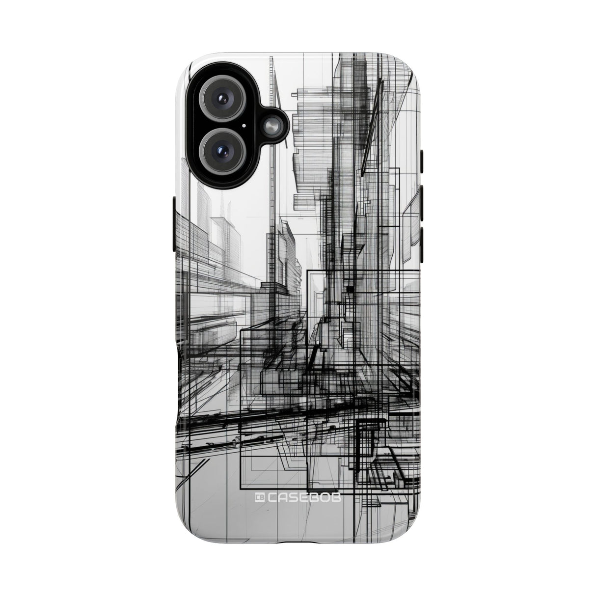 Urban Complexity: Black Lines Design - for iPhone 16