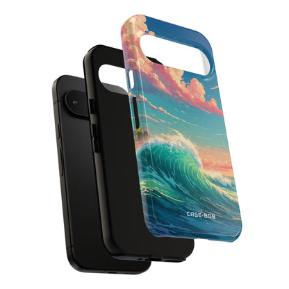 Turquoise Curl Google Pixel 9 Case - Tough