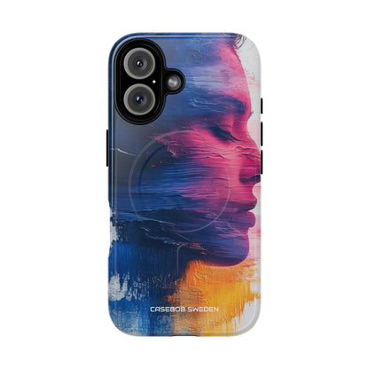 Blue Magenta Portrait - Tough + MagSafe® iPhone 16 Phone Case