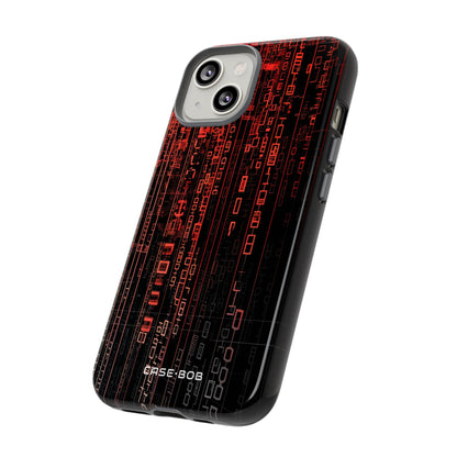 Crimson Glyphs iPhone 14 Case - Tough