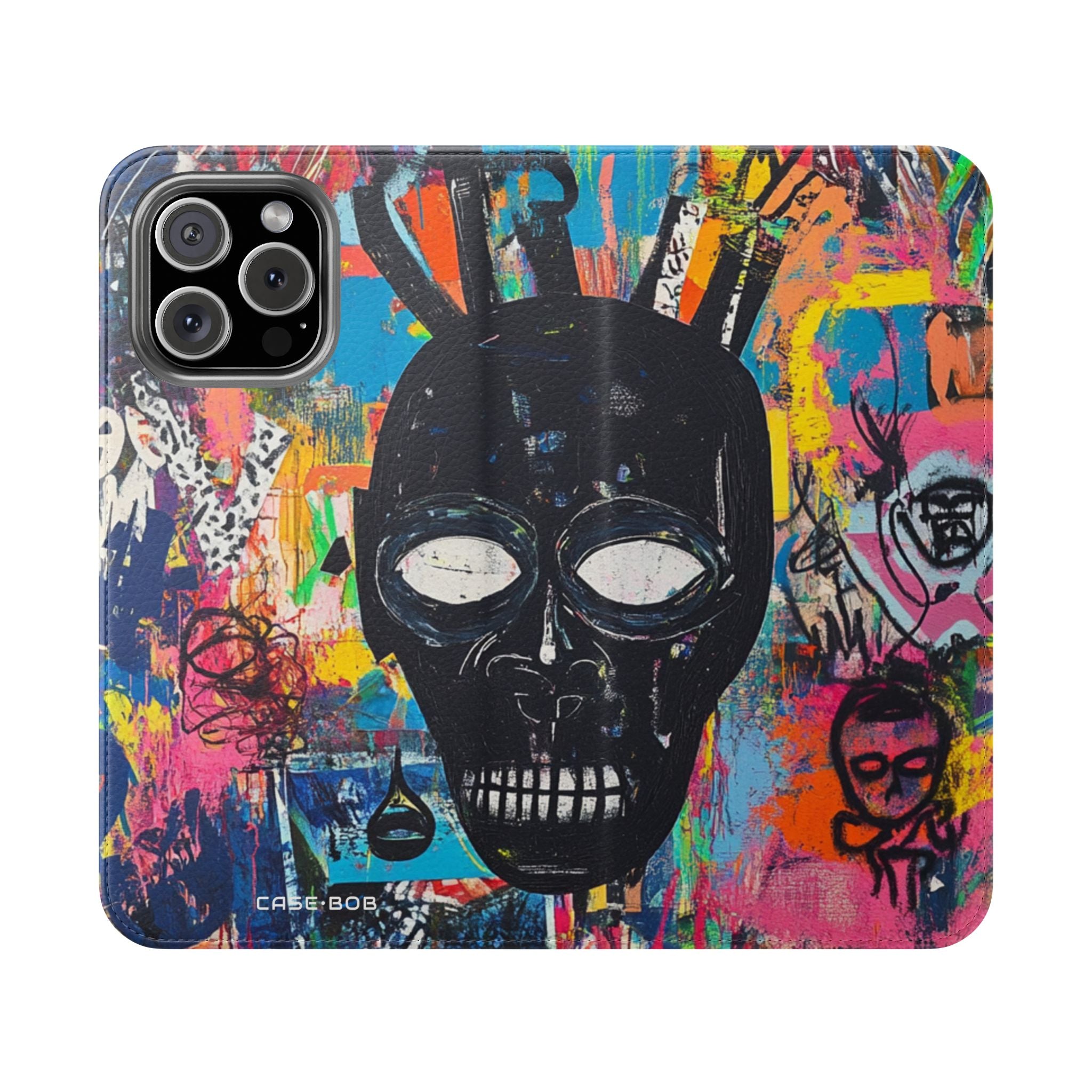 Neon Skull Burst - iPhone 16 Max Case - Wallet