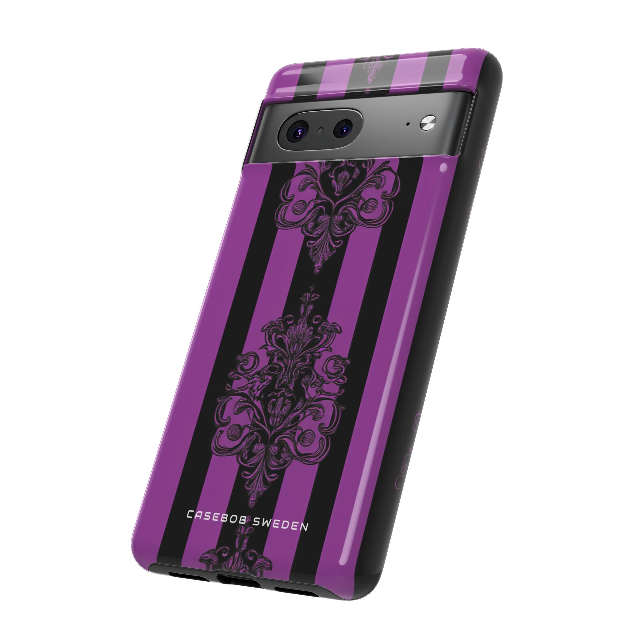 Gothic Elegance with Vertical Stripes and Ornamental Motifs Google Pixel 7 - Tough Phone Case