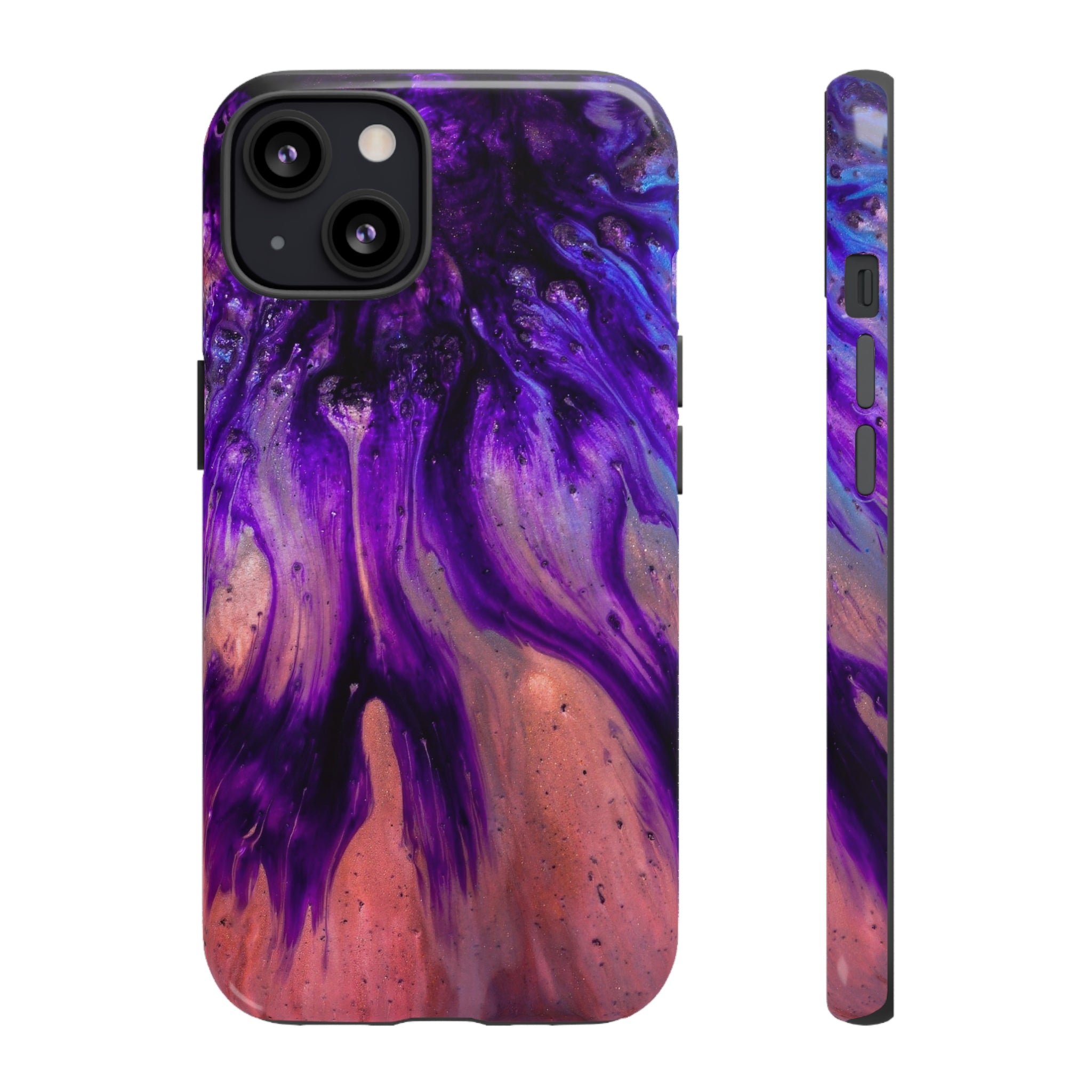 Purple Flow Ink Art iPhone Case (Protective) iPhone 13 Glossy Phone Case