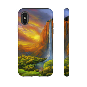 Fantasy Landscape with Waterfall - Protective Phone Case