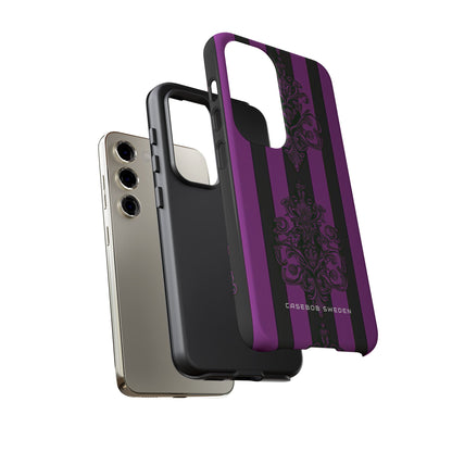 Gothic Elegance with Vertical Stripes and Ornamental Motifs Samsung S23 - Tough Phone Case