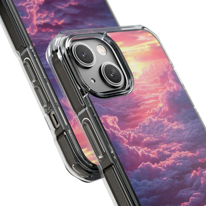 Pink Purple Clouds - Clear Impact iPhone 14 Phone Case