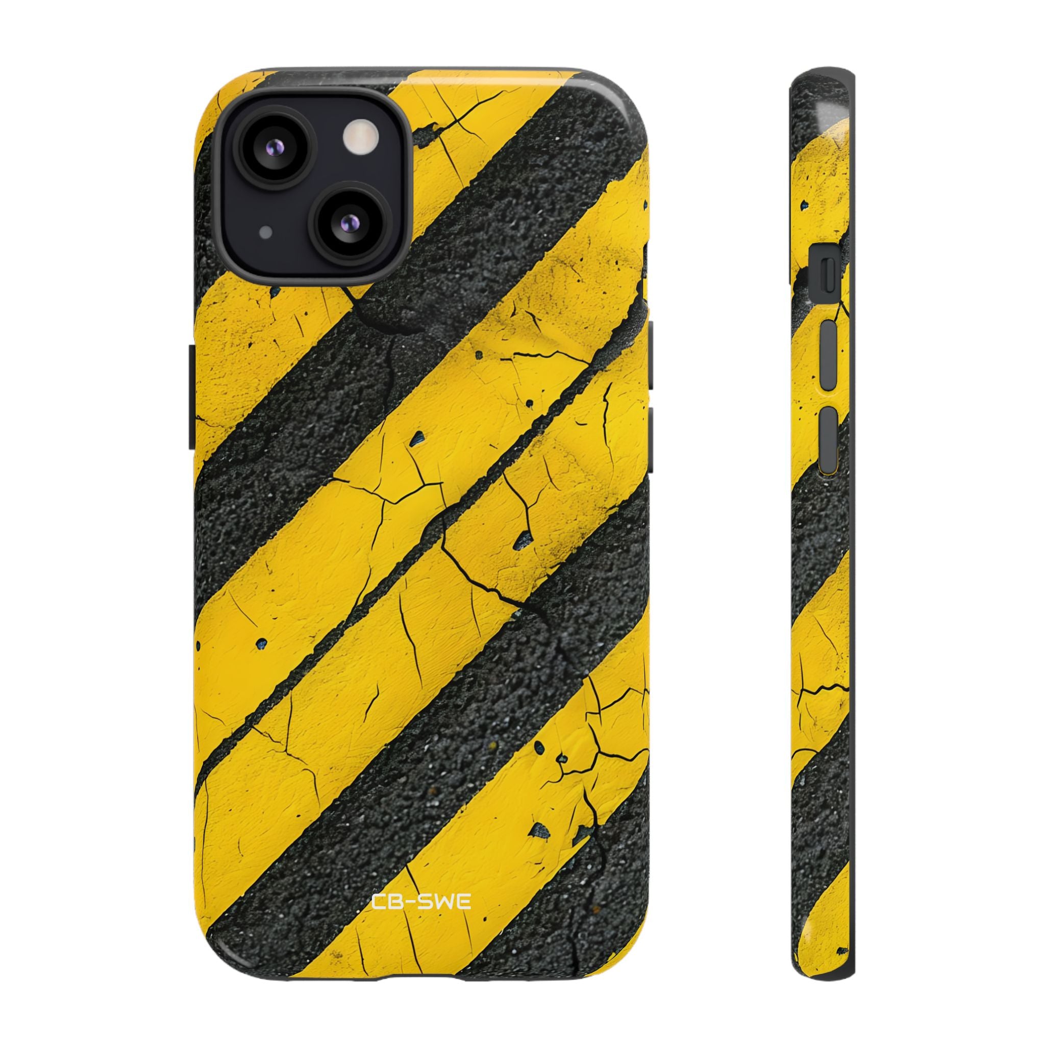 Cracked Hazard Lines - iPhone Case