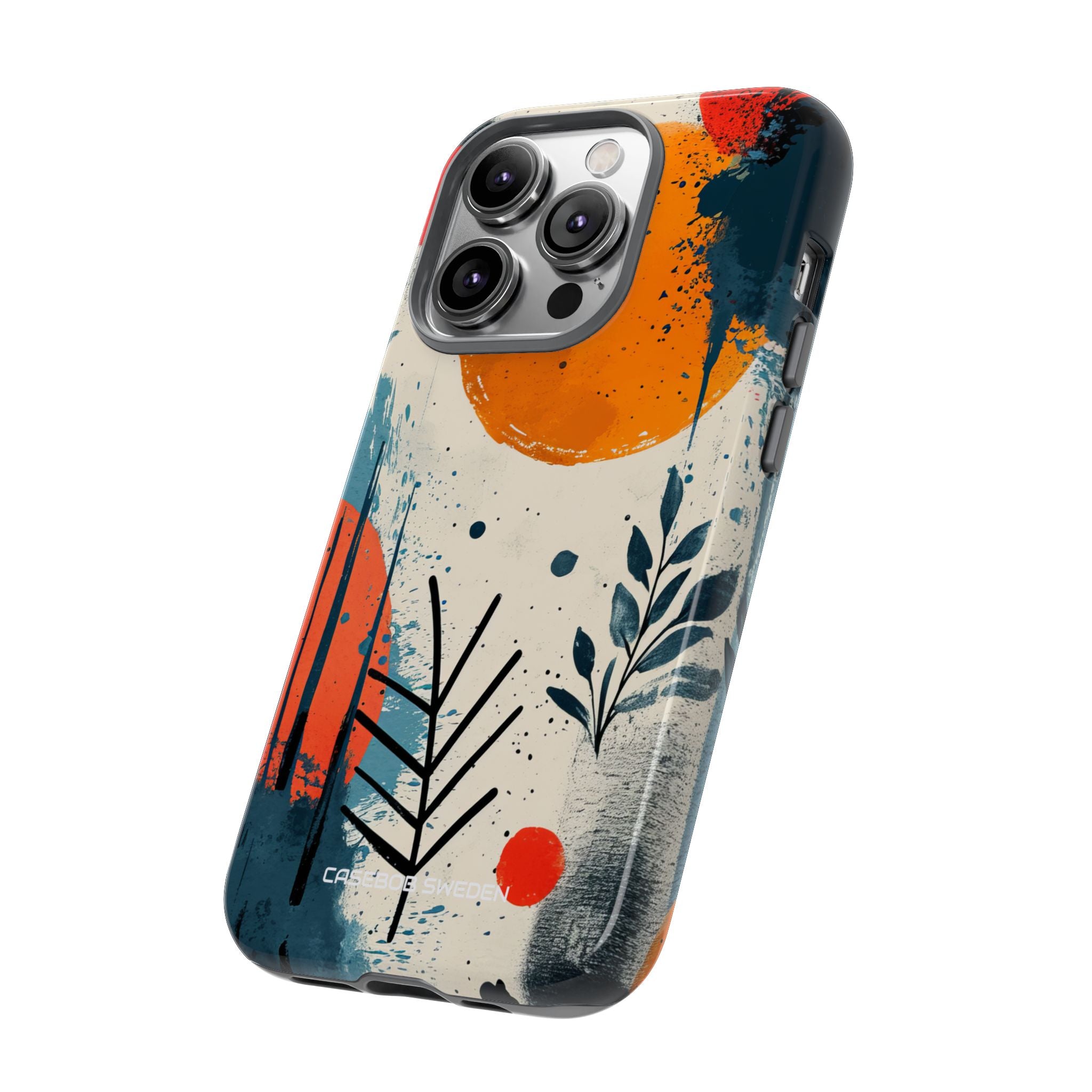 Orange Blue Splash - Tough iPhone 14 Phone Case